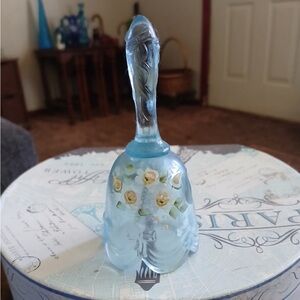 Fenton Blue Painted Art Glass Bell